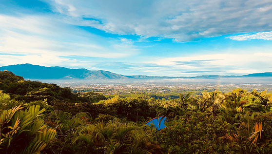 The beautiful landscape view from Xandari resort and spa Costa Rica